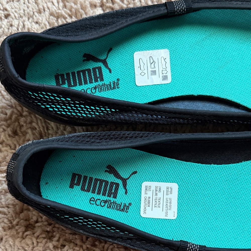 Puma Women's Black and Teal Ballet Flats - Picture 4 of 5
